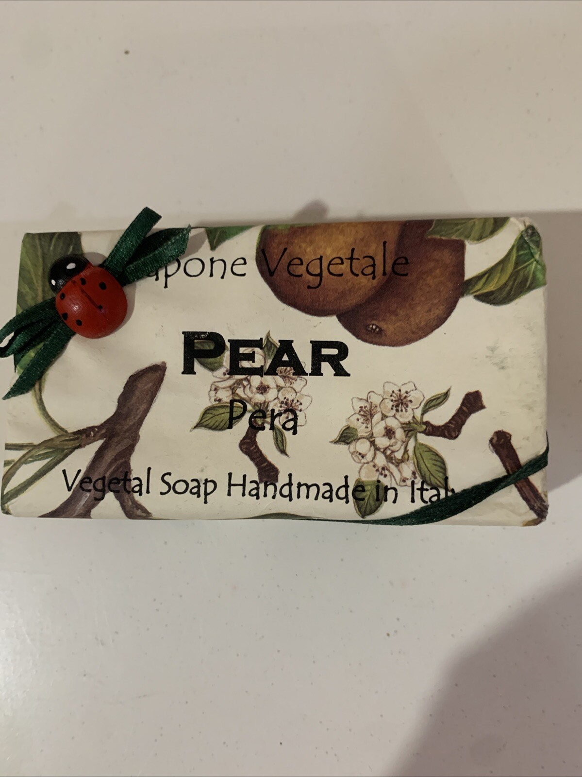 SAPONE VEGETALE PEAR SOAP BAR 10.6 oz VEGETAL SOAP HANDMADE IN ITALY