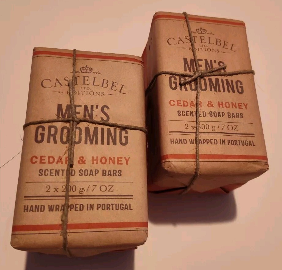 2x Castelbel Ltd. Edition Men’s Grooming 2-Pack Cedar & Honey Scented Soap Bars