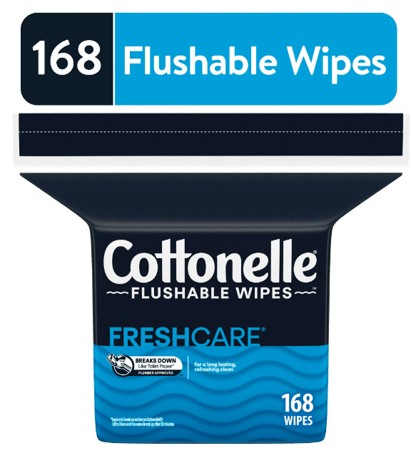 Cottonelle Fresh Care Flushable Wipes, 1 Refill Pack, 168 Wipes per Pack