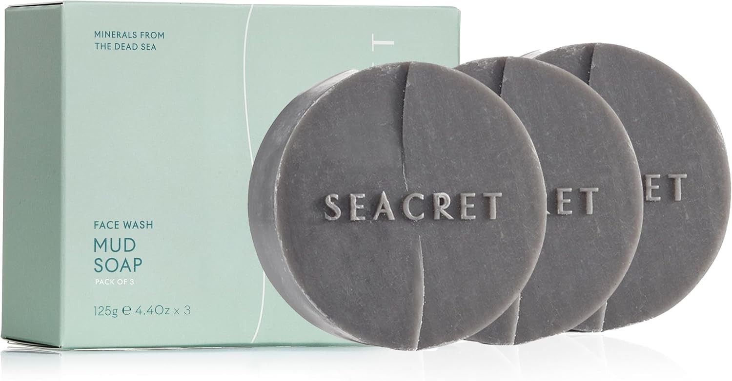 SEACRET Dead Sea Mud Soap Bar – Deep Pore 13.2 Ounce (Pack of 1), Black