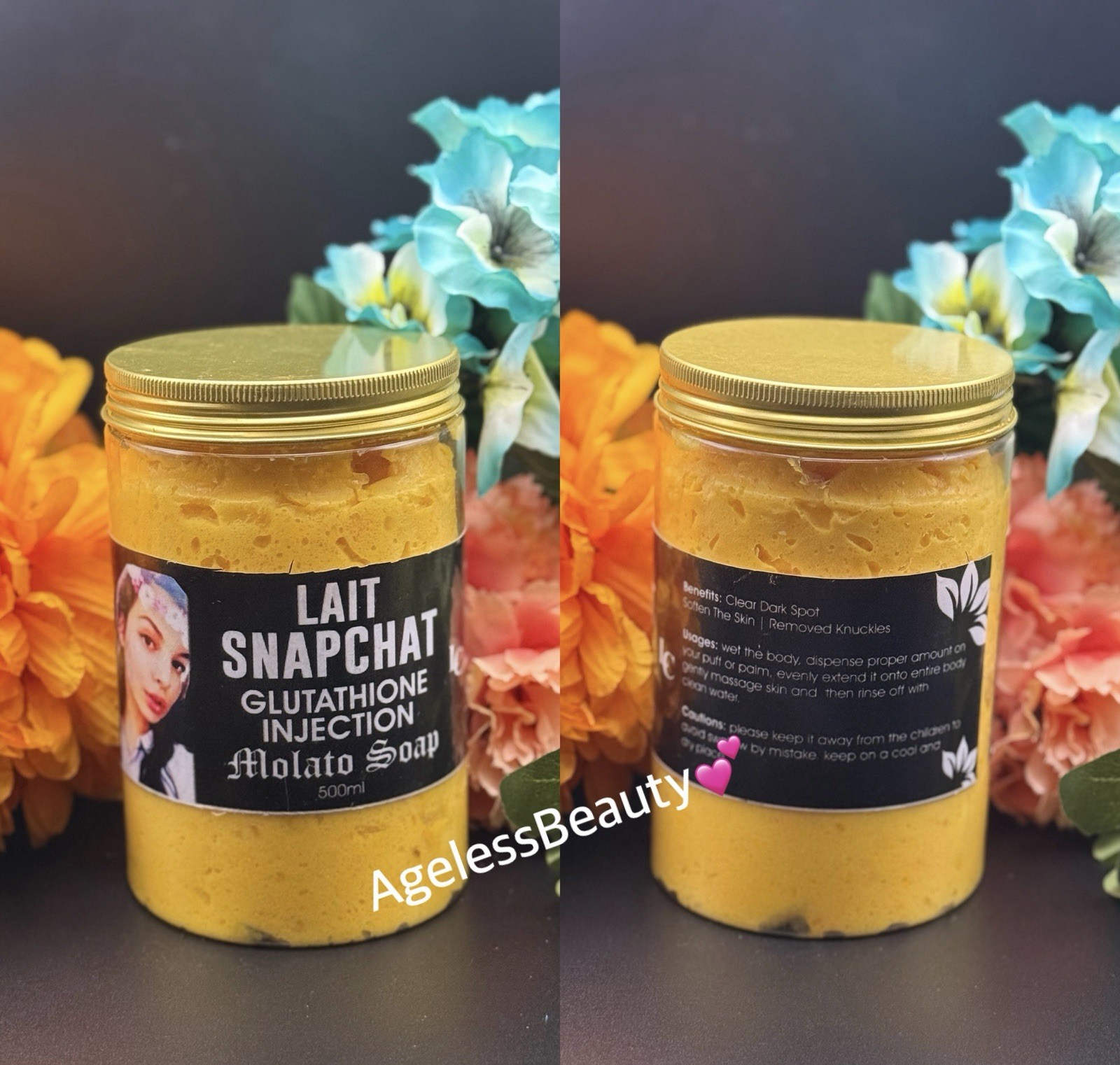 Lait Snapchat Glutathione Whitening Molato Soap Super Effective 500ml