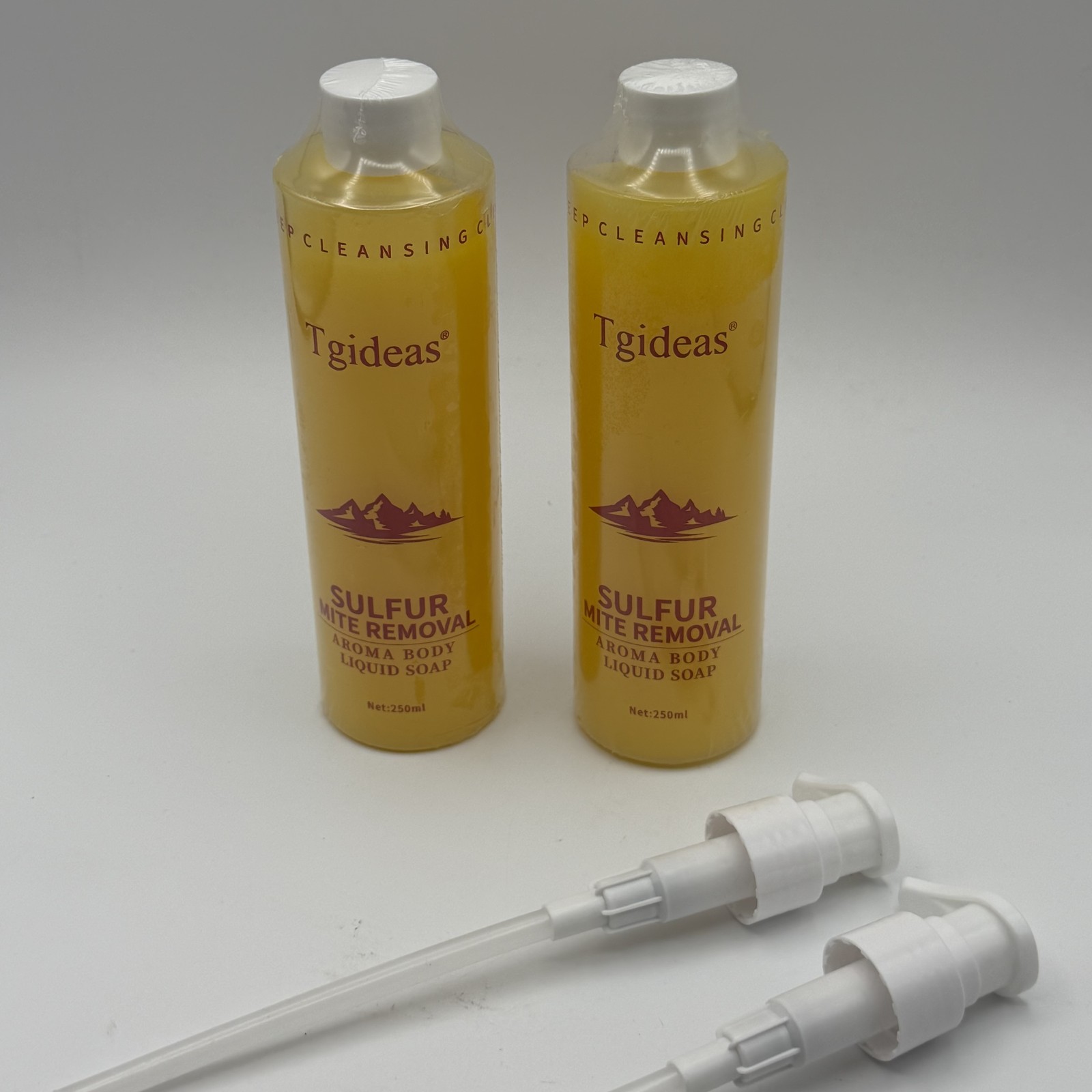 2-Pack Tgideas Sulfur Mite Removal Aroma Body Liquid Soap 250ml Deep Cleansing