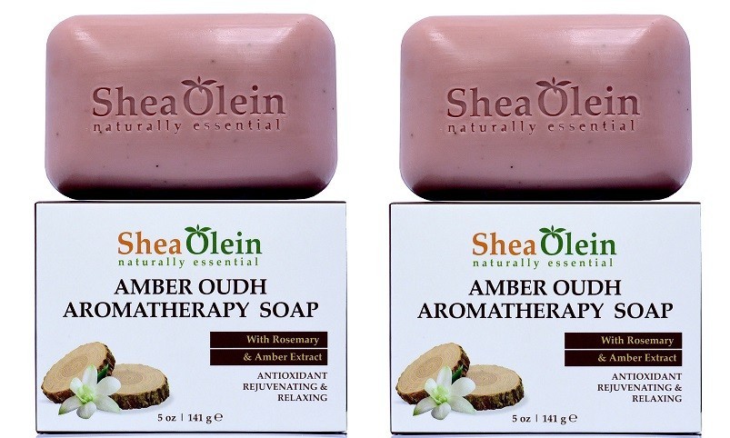Shea Olein -2-Pack Amber Oud Aromatherapy Soap- 5oz