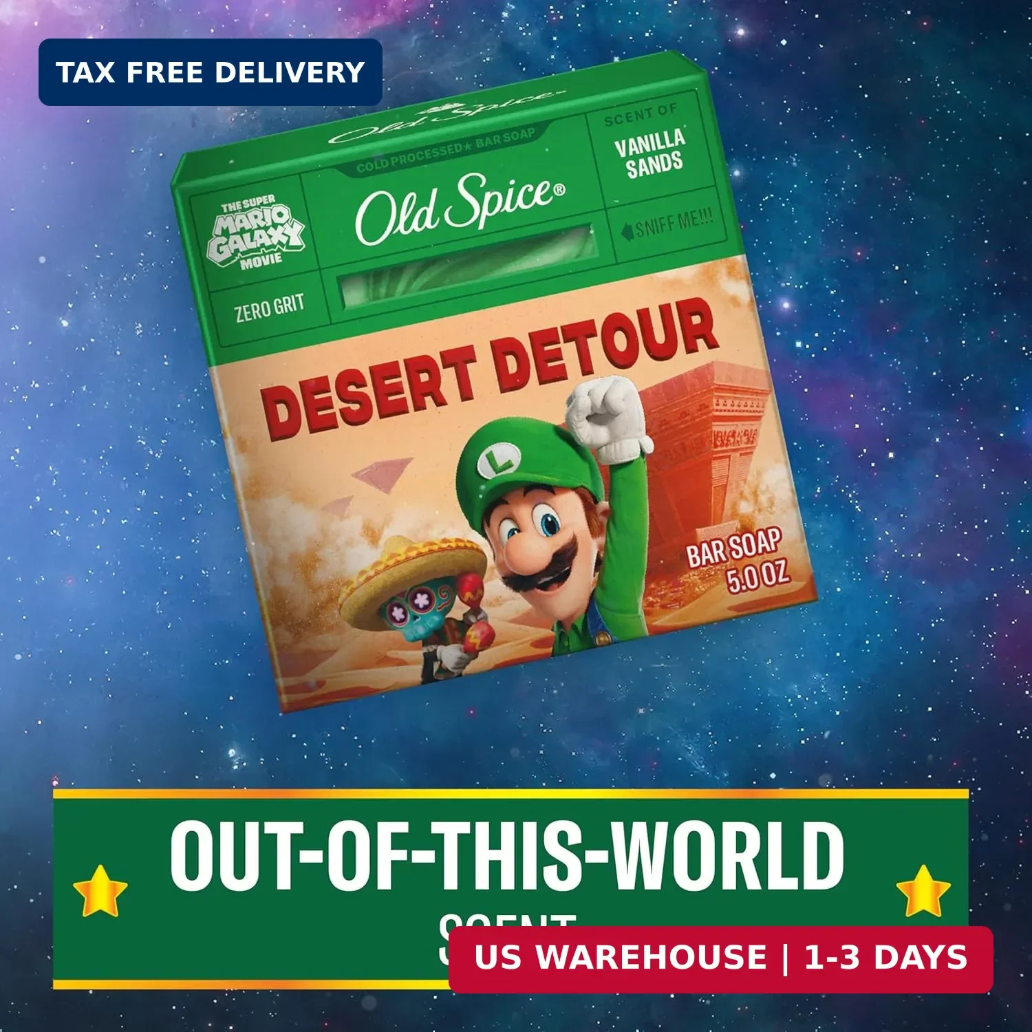Old Spice Bar Soap for Men, x The Super Mario Galaxy Movie, Cold Pressed with Gr