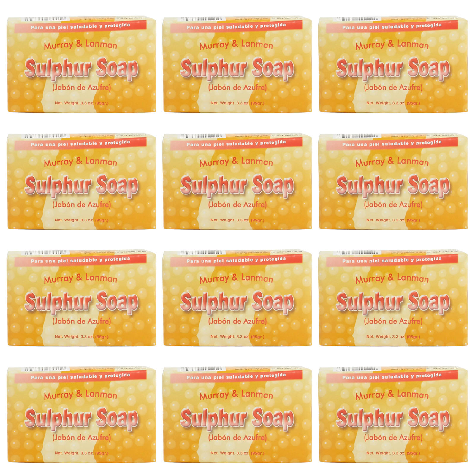 L&K Murray & Lanman Florida Water Jabon De Azufre Sulphur Soap, 3.3 oz 12 Soaps
