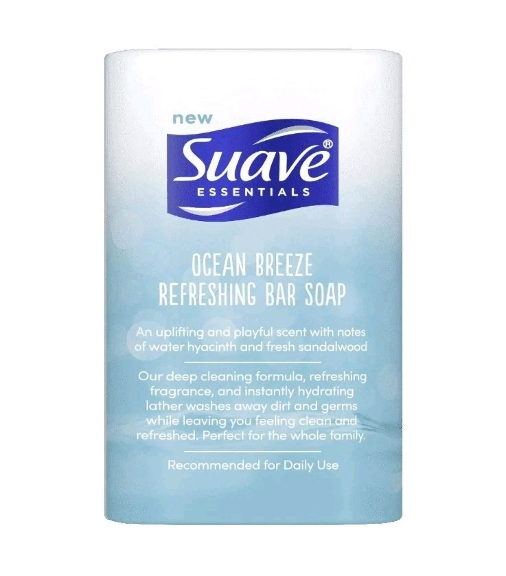 🩵 SUAVE 🩵 ESSENTIALS (2-BARS) 3.35 Oz 🌴 ●OCEAN BREEZE● 🌴🫧 ≈GENTLE≈ 🫧 Soap.