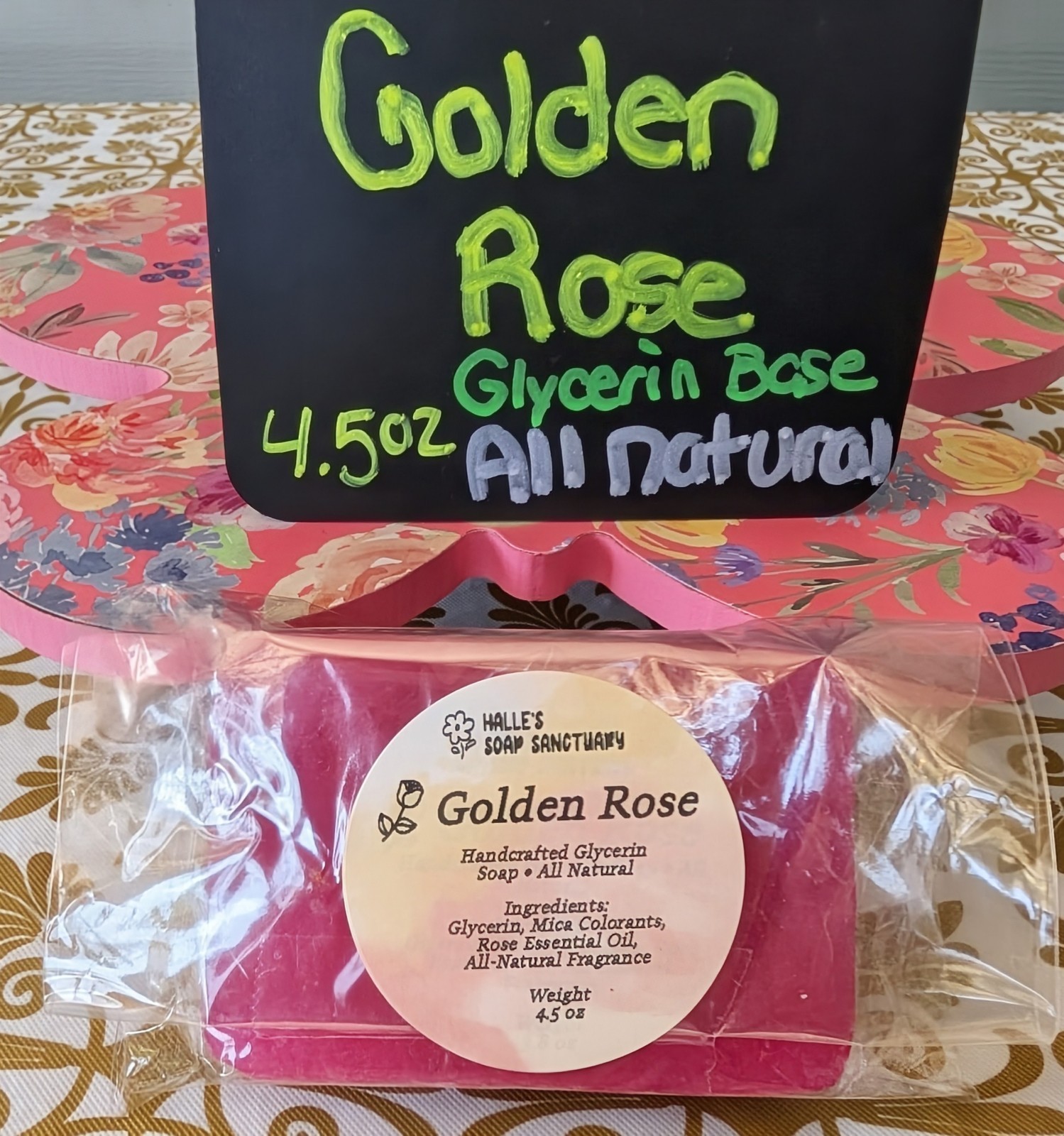 Garden Rose, Glycerin Based Body Soap, All-natural, Rose Essential Oil