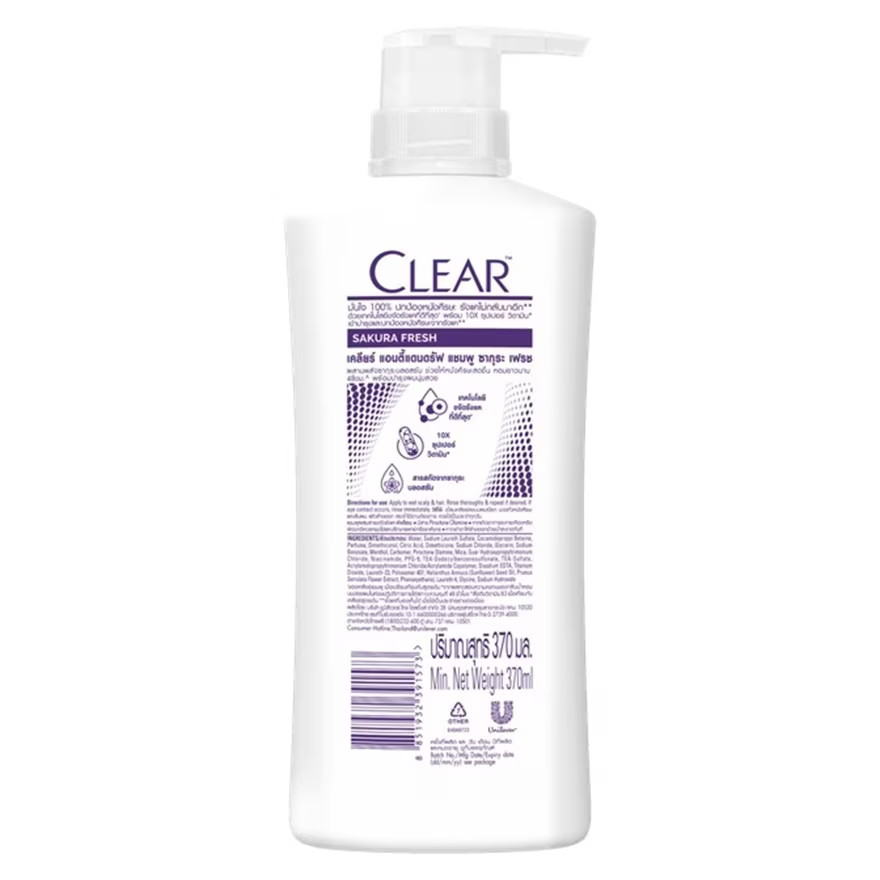 Clear Sakura Fresh Anti-Dandruff Scalp Care Cooling Fresh Shampoo 370ml 3x