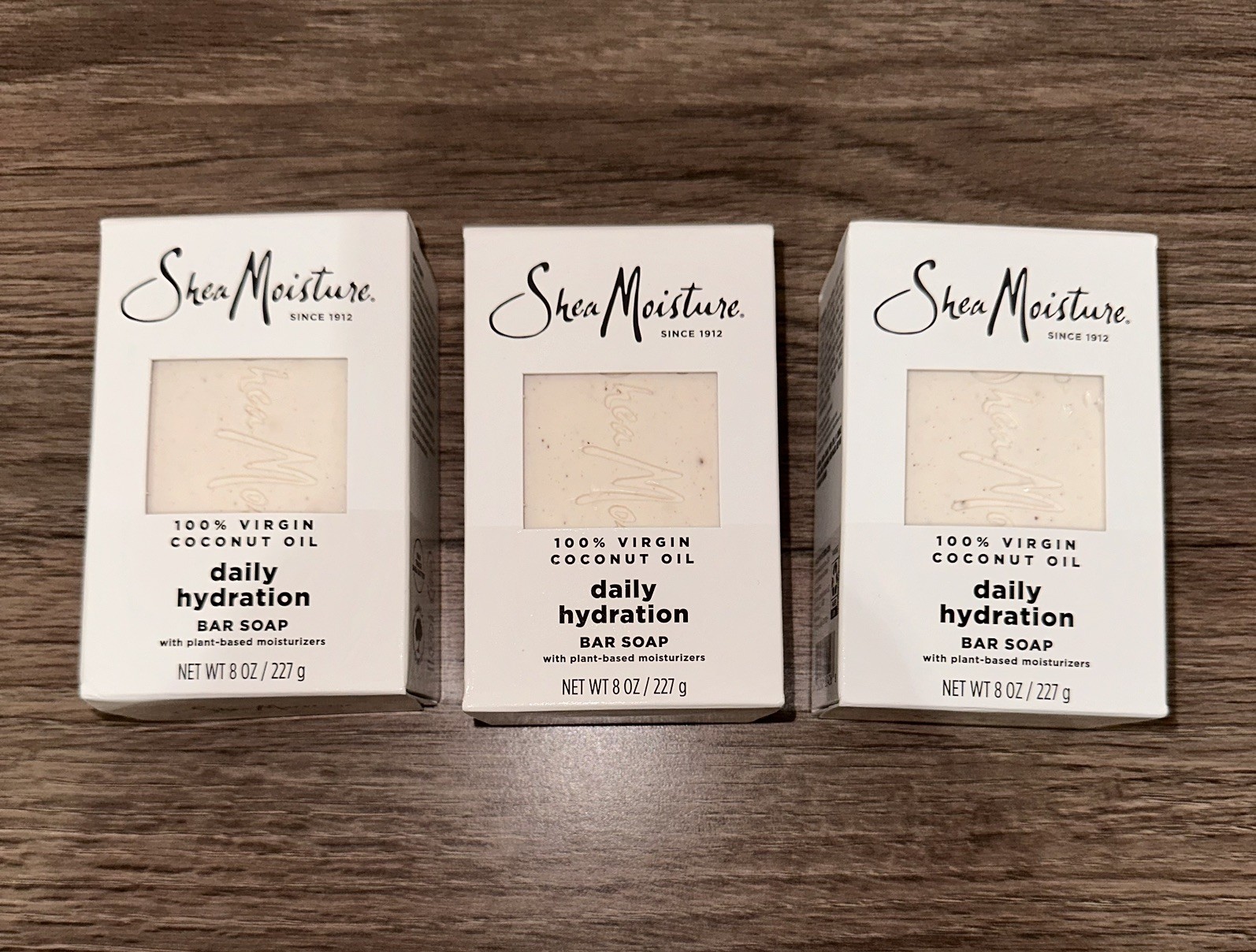 3 x Shea Moisture 100% Virgin Coconut Oil Daily Hydration Bar Soap 8 oz / 227 g