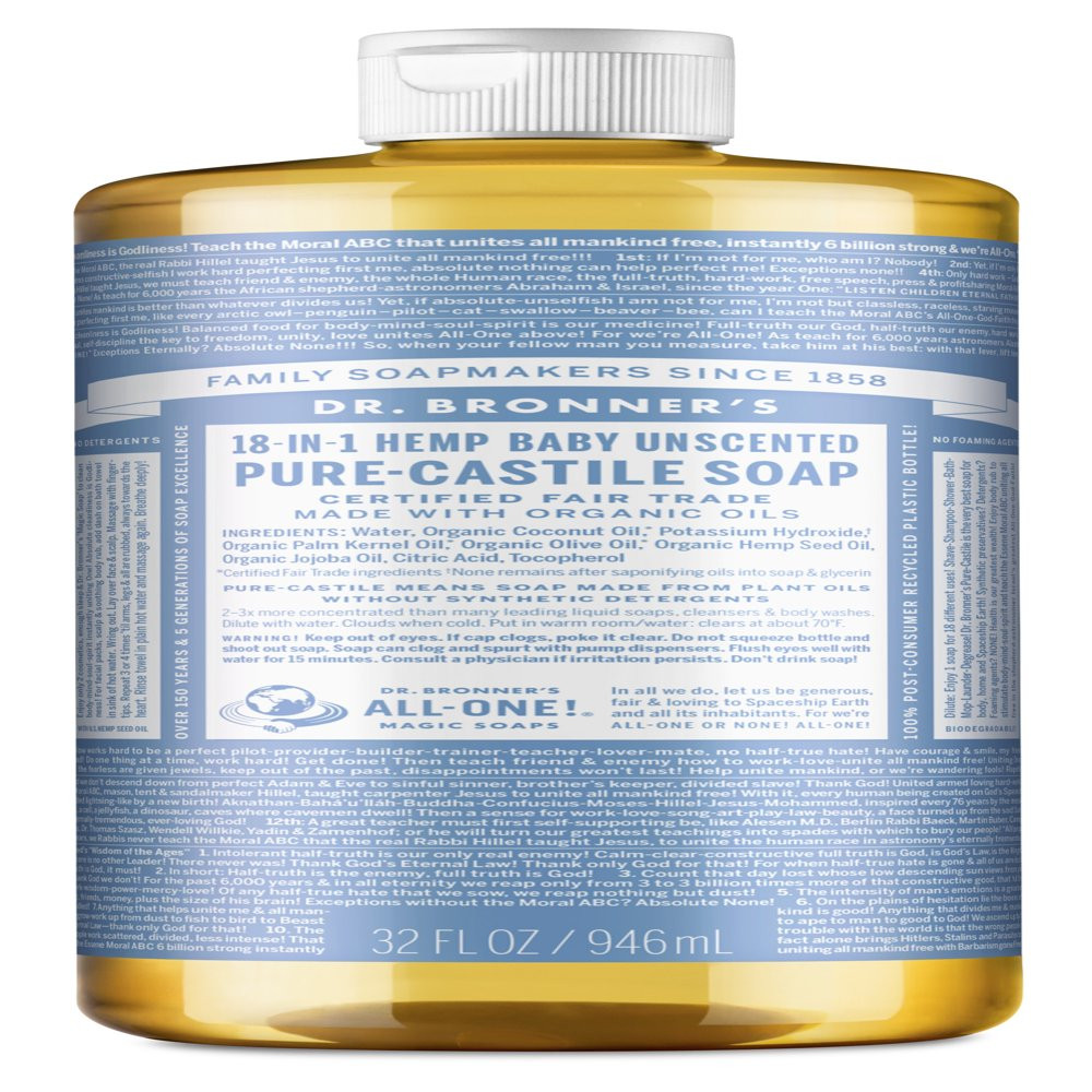 Pure-Castile Liquid Soap – Baby – 32 Oz