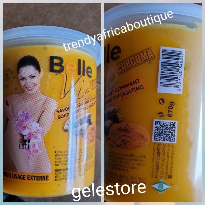 Belle Vie Rich Turmeric Soap. Clarifying & Exfoliating Soap 670g Jar. X 1