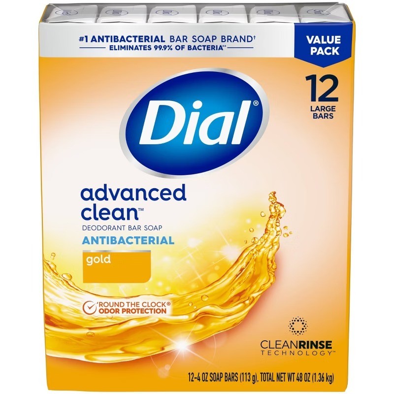 Advanced Clean Gold Antibacterial Deodorant Bar Soap – 4 oz/12ct