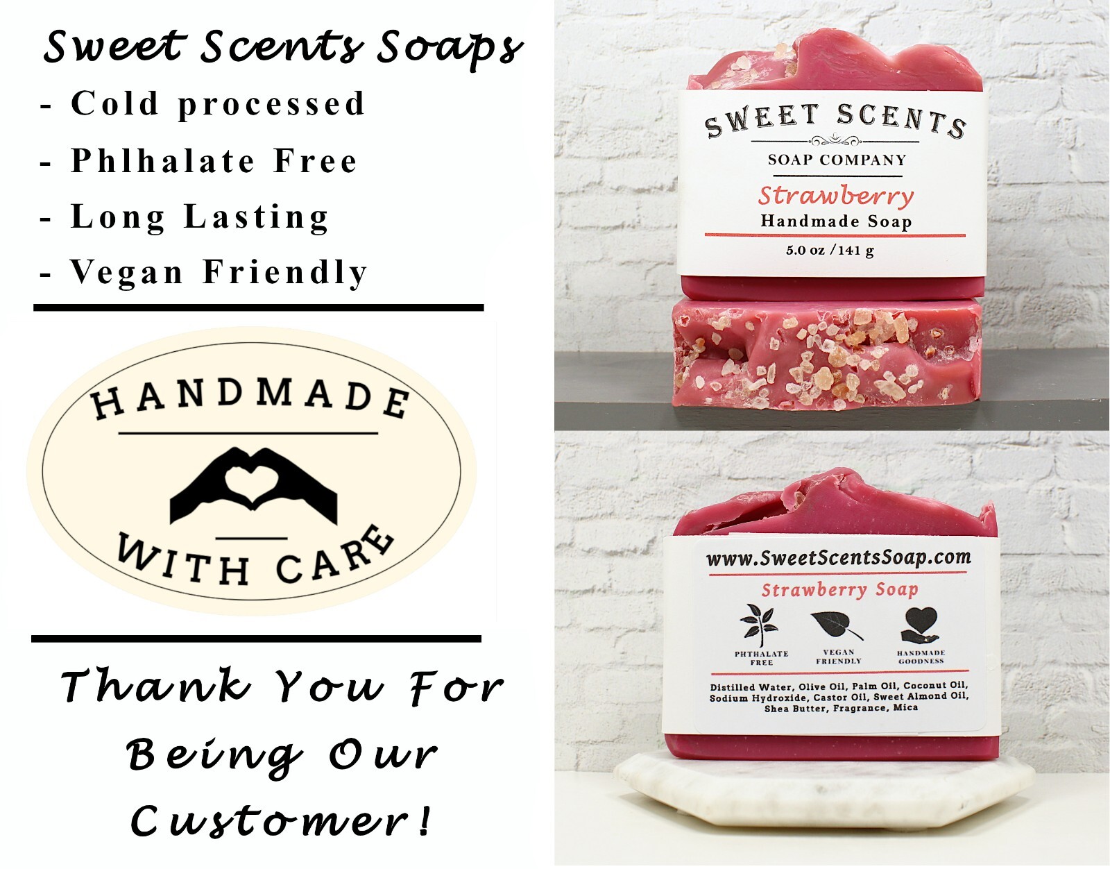 Strawberry Soap – Cold Process, Scented Soap