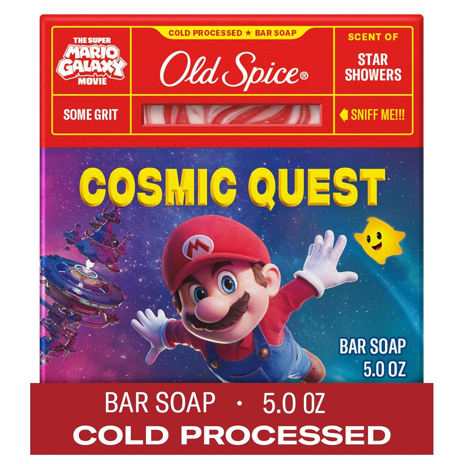 Old Spice Bar Soap for Men, x The Super Mario Galaxy Movie, Cold Pressed with Gr