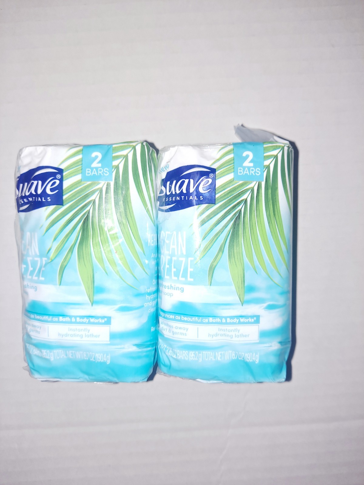 Suave Ocean Breeze Bar Soap – Lot Of 2 (2 packs) 4 Bars Total 3.35 oz each