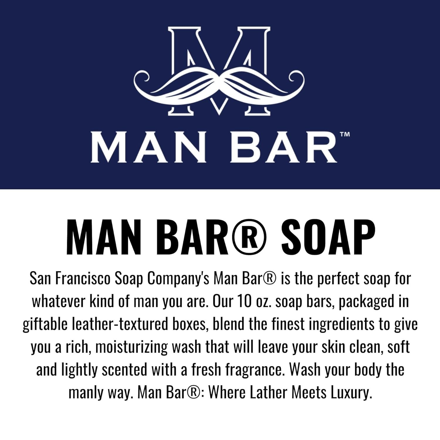 San Francisco Soap Company Revitalizing Man Bar, Exotic Musk & Sandalwood, 10