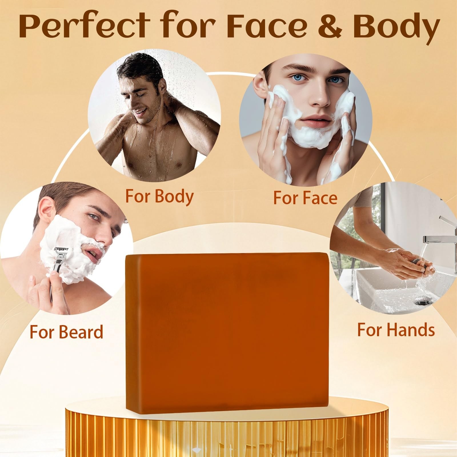 3 PCS Sandalwood Soap, Natural Exfoliating 4in1 Hair, 3.53 Ounce (Pack of 3)