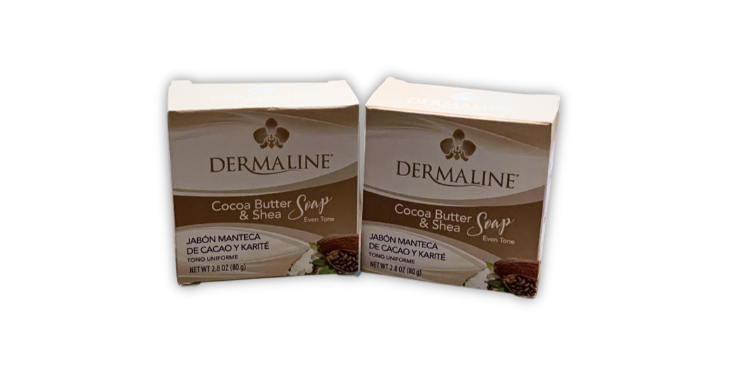 Dermaline Shea & Cocoa Butter Soap Bar – 2 Pack | 2.8 oz Daily Bath Use