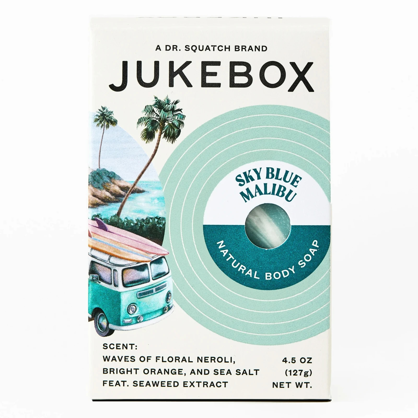 JUKEBOX Soap Sky Blue Malibu Natural Bar Soap for 4.5 Ounce