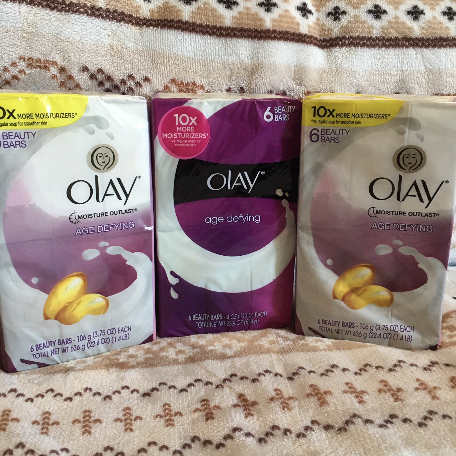 3*** Olay Age Defying Original Formula 6 Beauty Bars 4 oz & 3.75 Oz 18 Bars