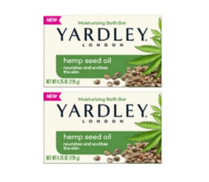 NEW! YARDLEY (2-BARS) 4.25 Oz. Bars ●HEMP SEED OIL● Moisturizing Bath Bars.