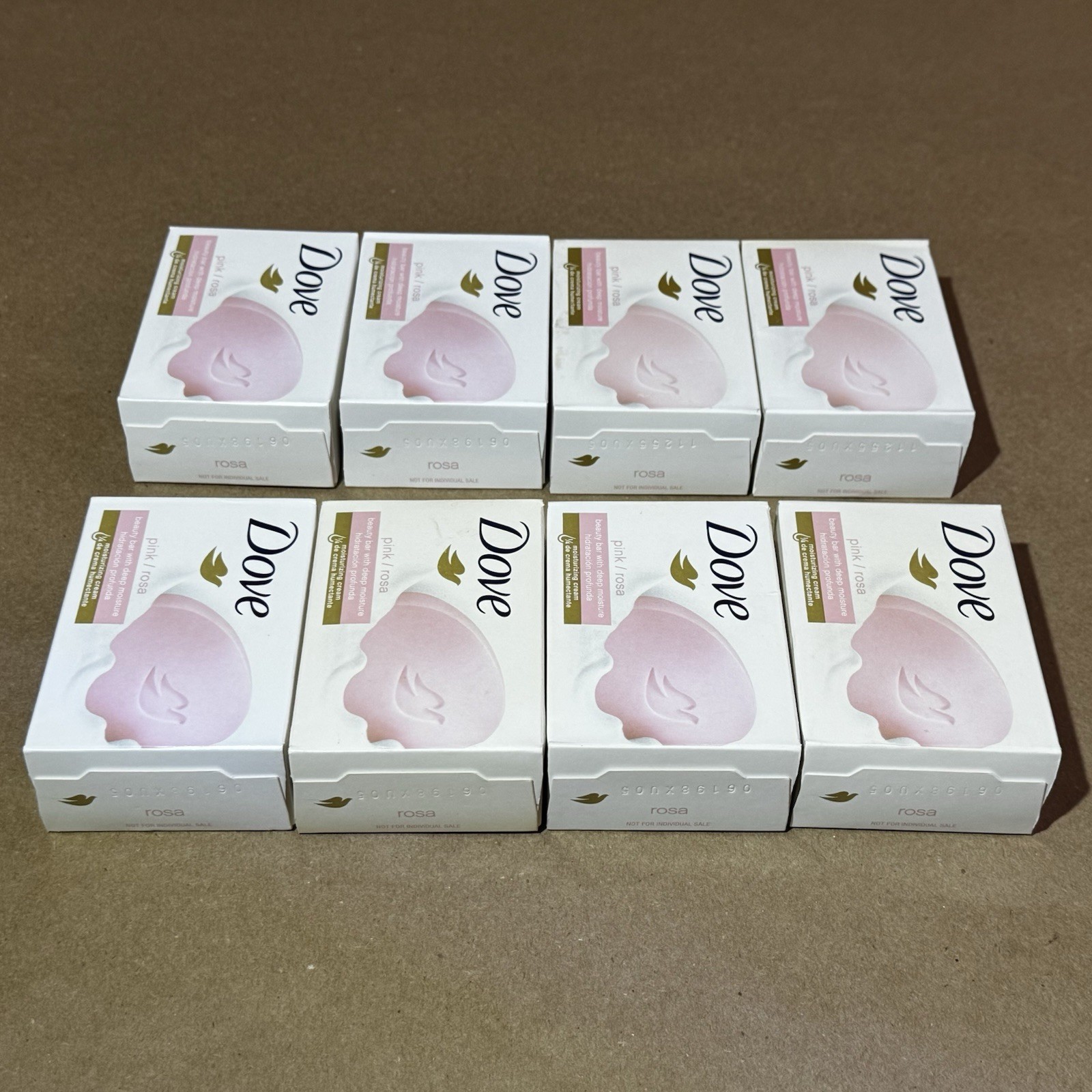 NOS 8) 4oz Dove Unilever Pink Rosa Beauty Bar Soap 1/4 moisturizing Cream
