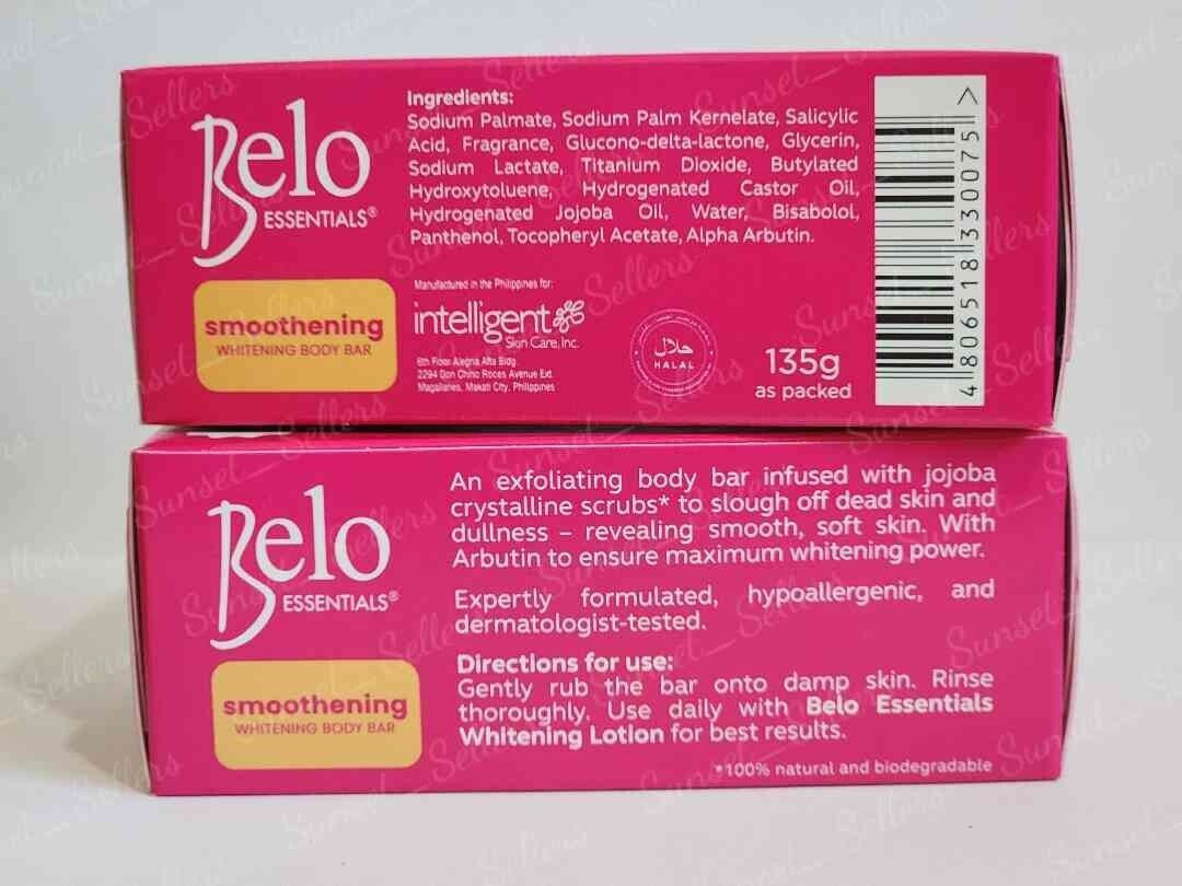 Belo Essentials Smoothening Whitening Body Soap (Pink) 135g (Lot of 2)
