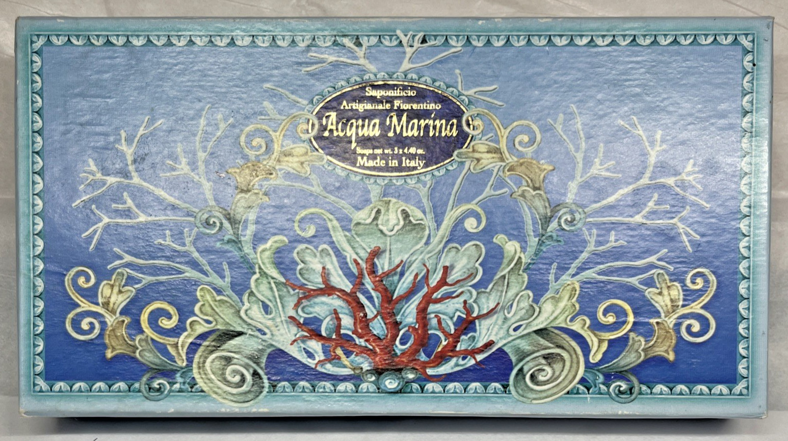 Saponificio Artigianale Fiorentino Acqua Marina Bar Soap From Italy 3 x 4.40oz