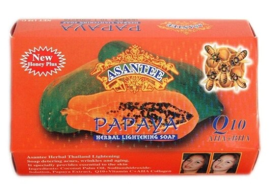 6XAsantee Papaya & Honey Soap Q10 Thai Herbal Skin Care Anti Acne Whitening