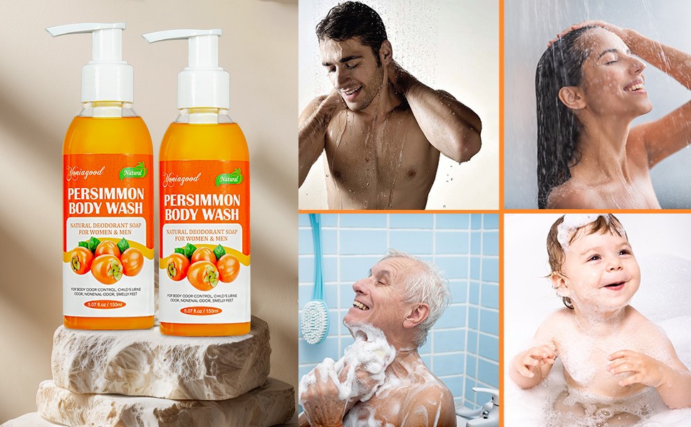 2 PCS Persimmon Body Wash for Strong Odor Control, Natural Persimmon Soap Bar