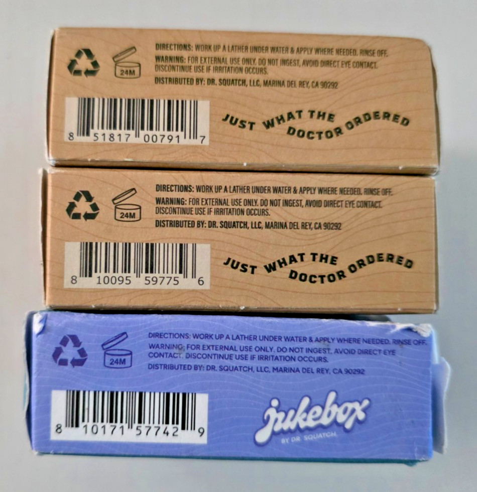 Dr. Squatch Men’s Natural Bar Soap BIRCHWOOD BREEZE/COASTAL MIST & Juke Box SKY