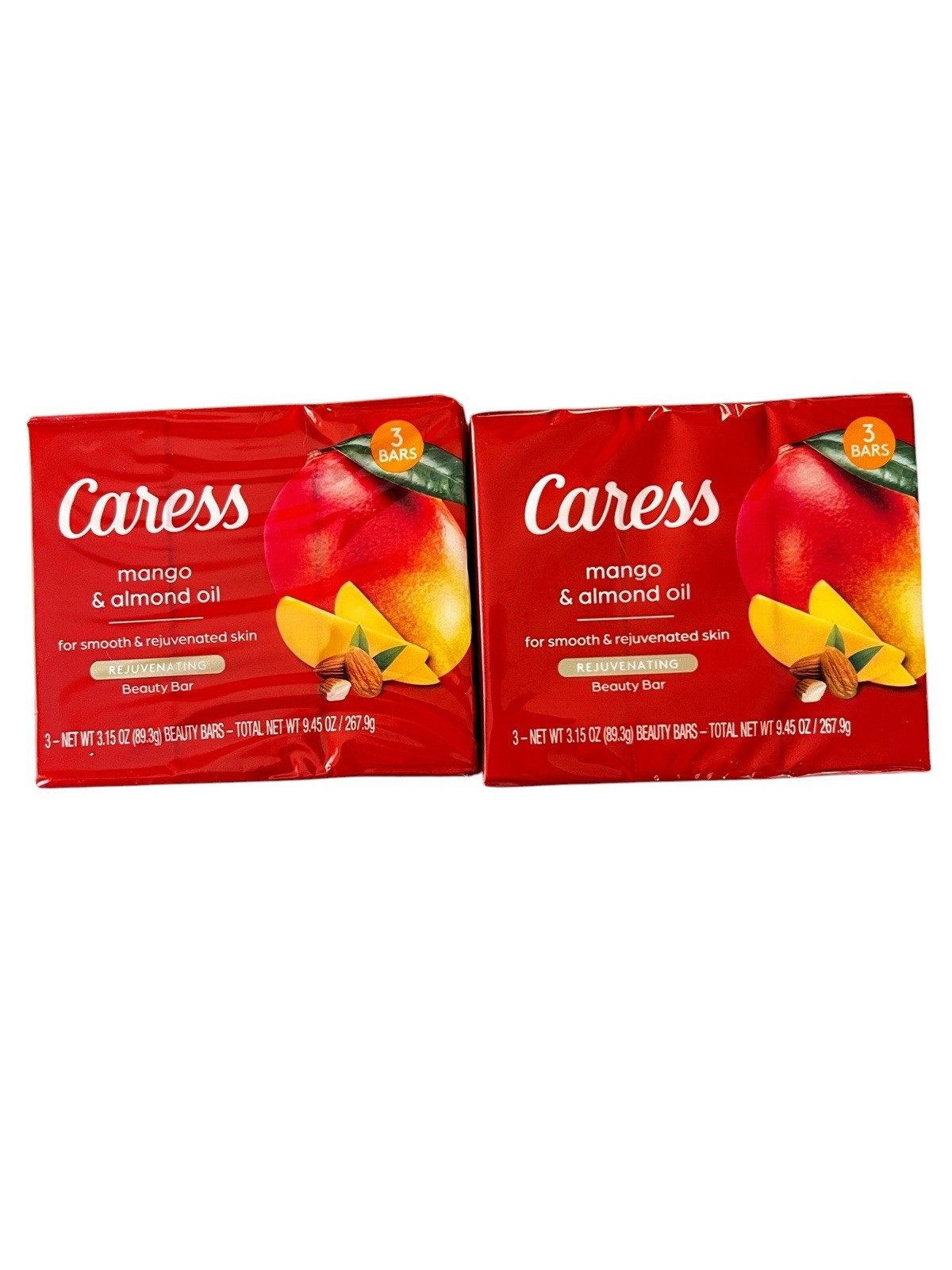 (2) 3-pack CARESS MANGO & ALMOND OIL bar soap beauty 6 Bars 3.15 oz each – HTF