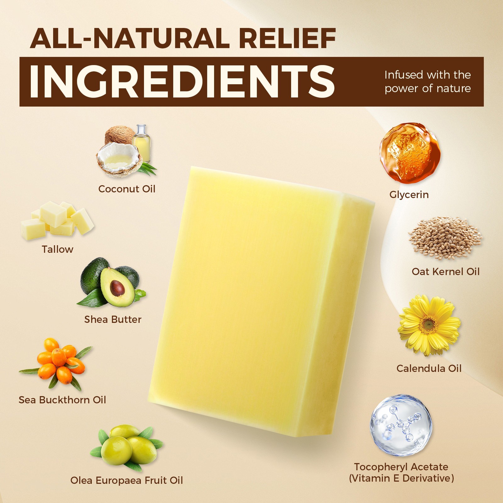 OUKEYA Tallow Soap With Shea Butter & Oat: Soothe Sensitive, Eczema-Prone Skin