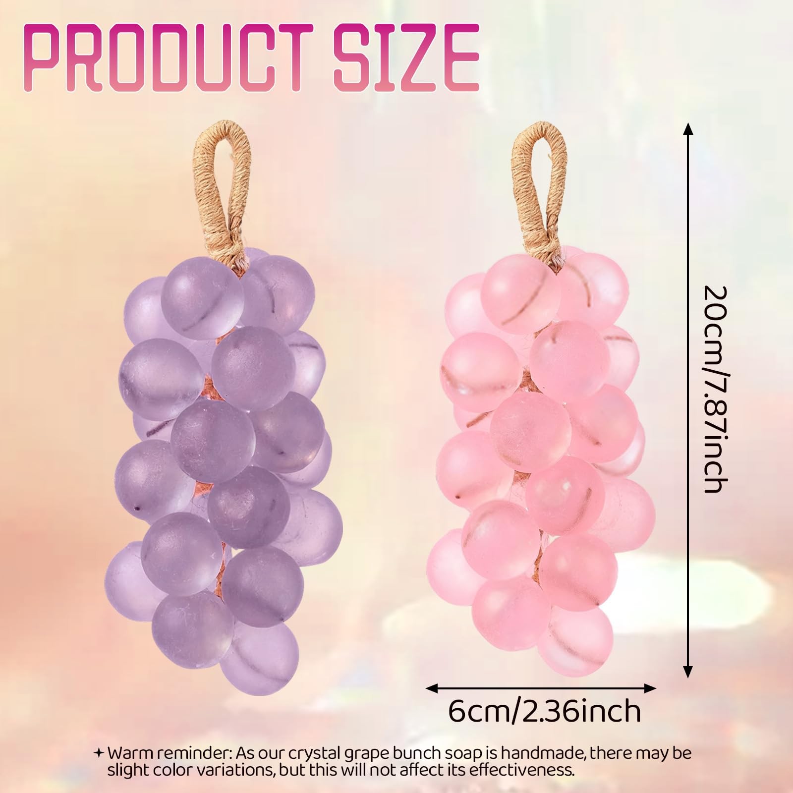 HDFDREO Grape Soap,Grape Soap On A Rope,Handmade 1 Fl Oz (Pack of 1), Purple