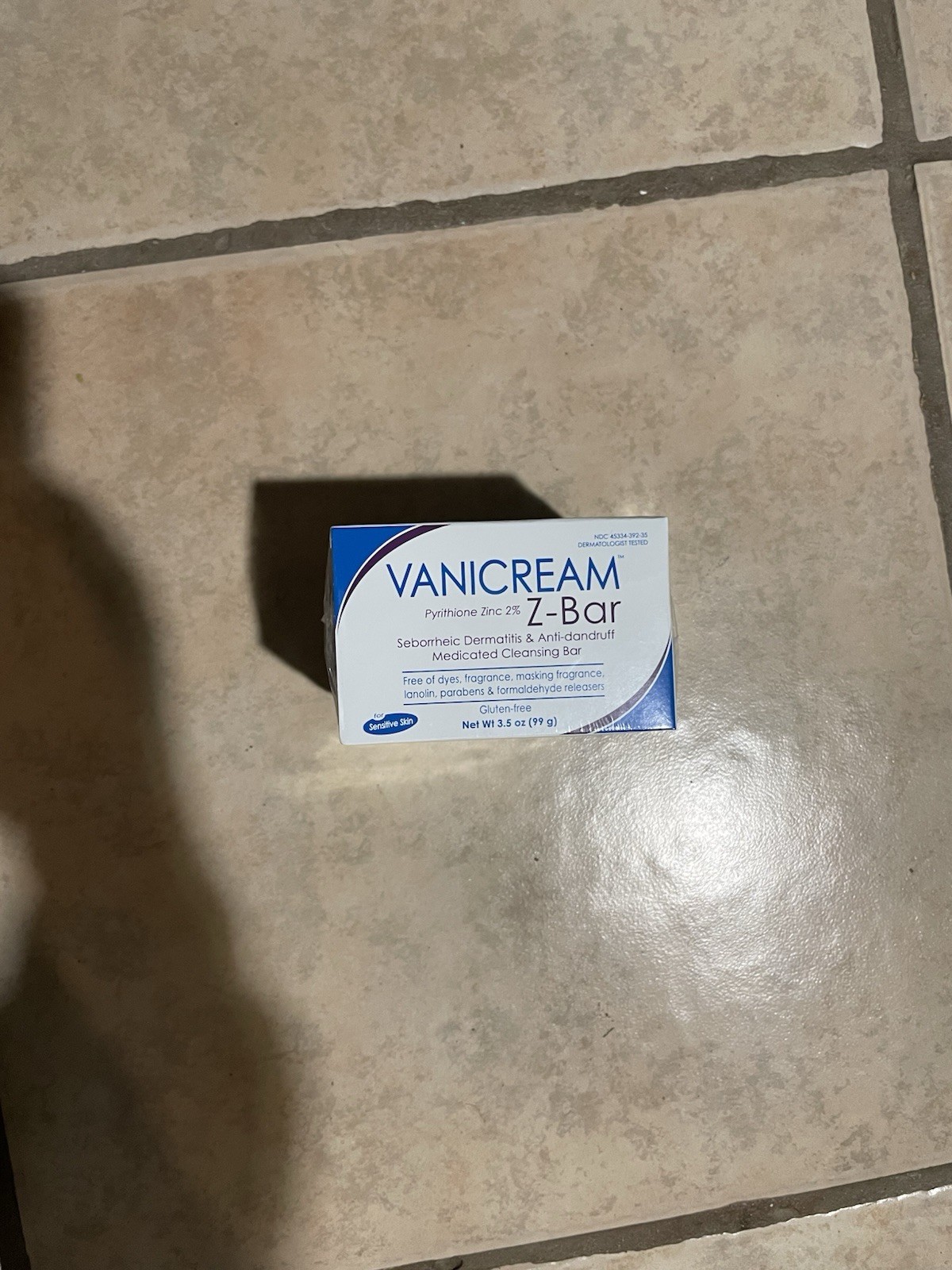 Vanicream Z-Bar Pyrithion Zinc 2% Medicated Cleansing Bar 3.53oz
