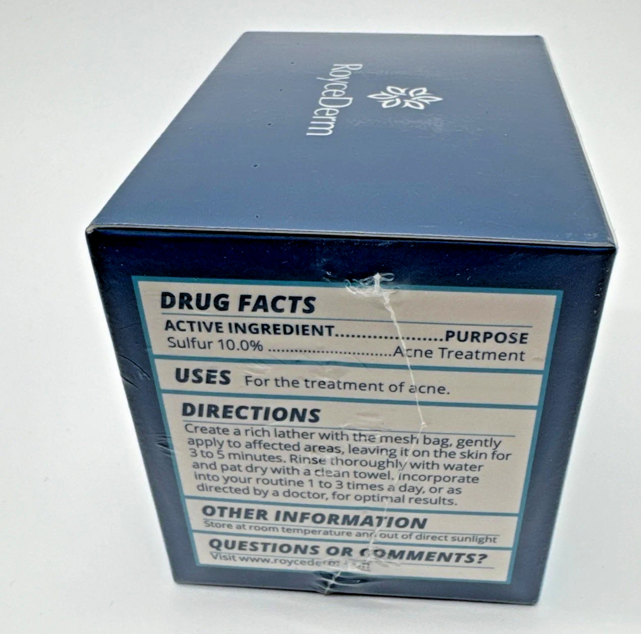 RoyceDerm 10% Sulfur Soap x 2 BARS: Fast Acne Relief Perioral Dermatitis Tinea