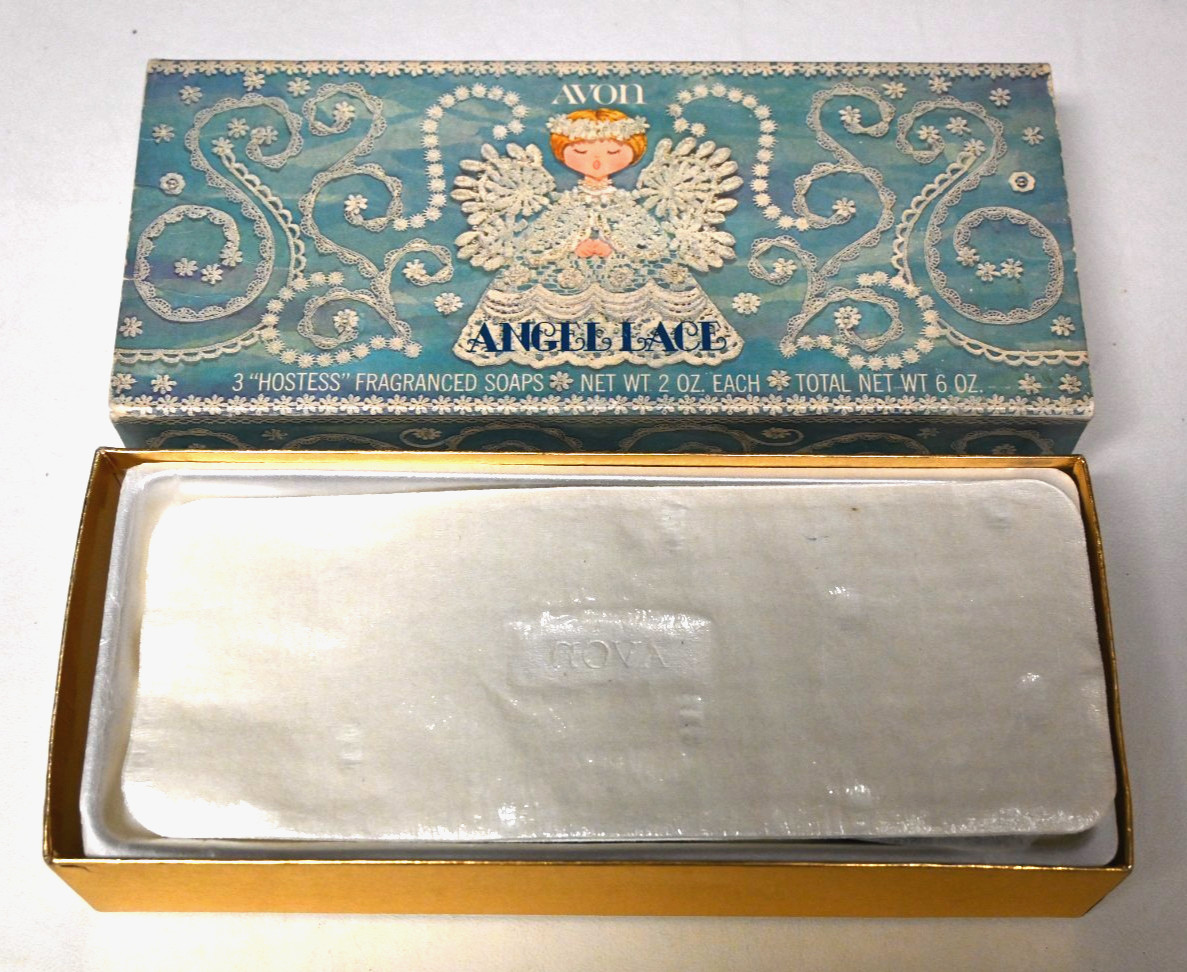 Vintage Avon Angel Lace Hostess Fragranced Soaps in Box Unused