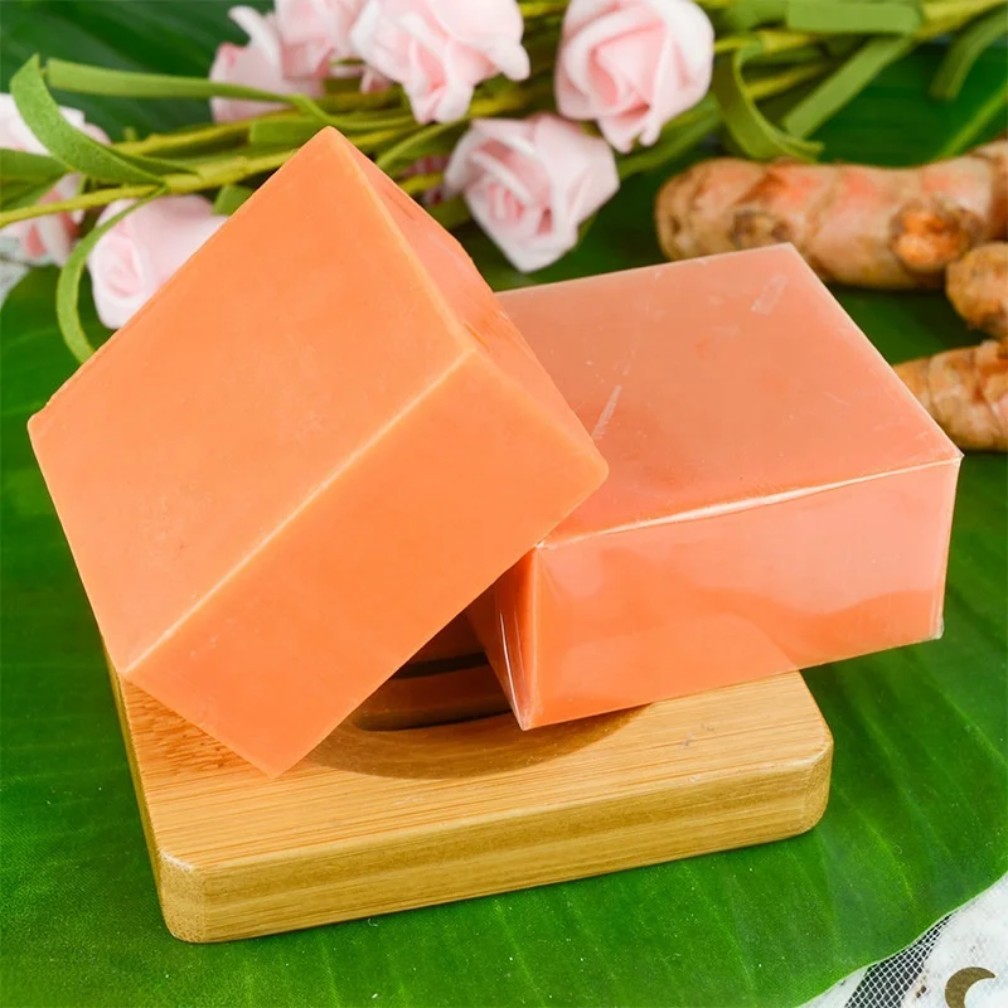 3 Bar djayna Turmeric Soap, 100 grams (3.5oz) Exfoliating for Face and Body