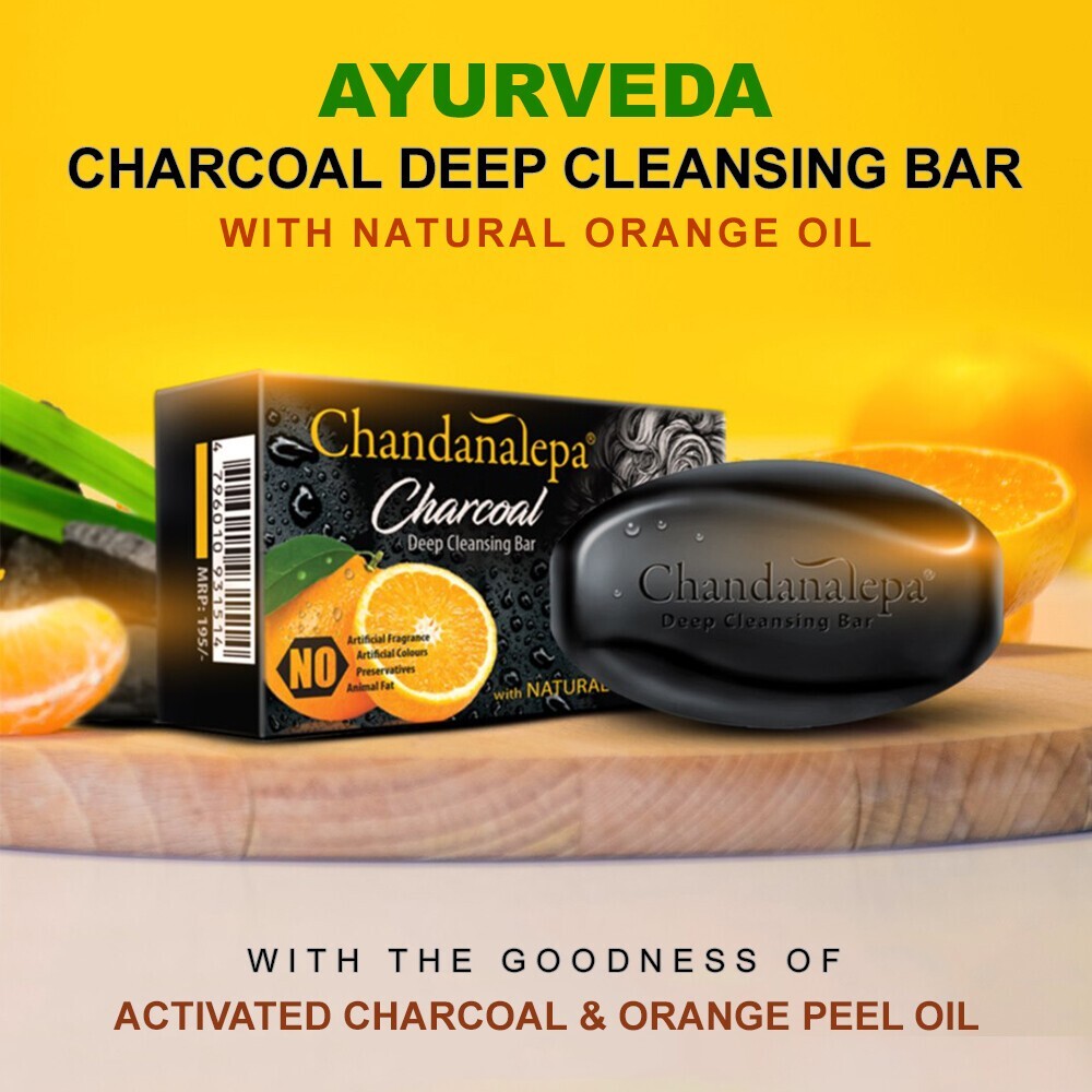 chandanalepa charcoal soap (2 in one pack)