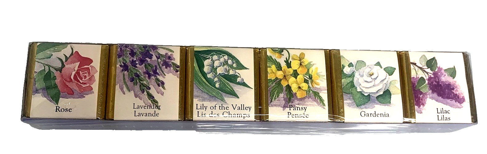 Delagar English Bath Cubes Made in England Set of 6 Floral Scents 9 oz. 250g NOS