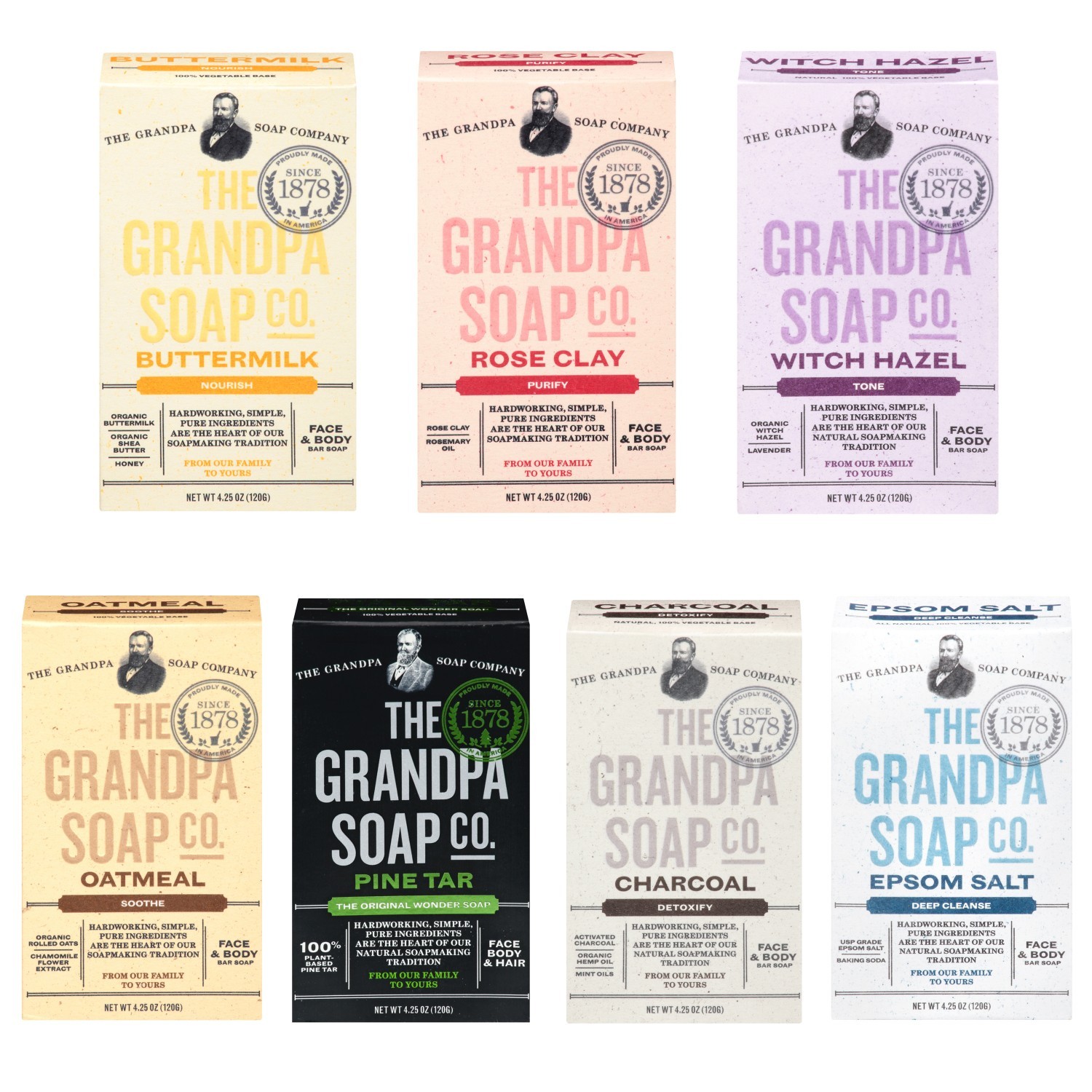 The Grandpa Soap Company Oatmeal Soothe Bar Soap 4.25 Oz Pack of 3