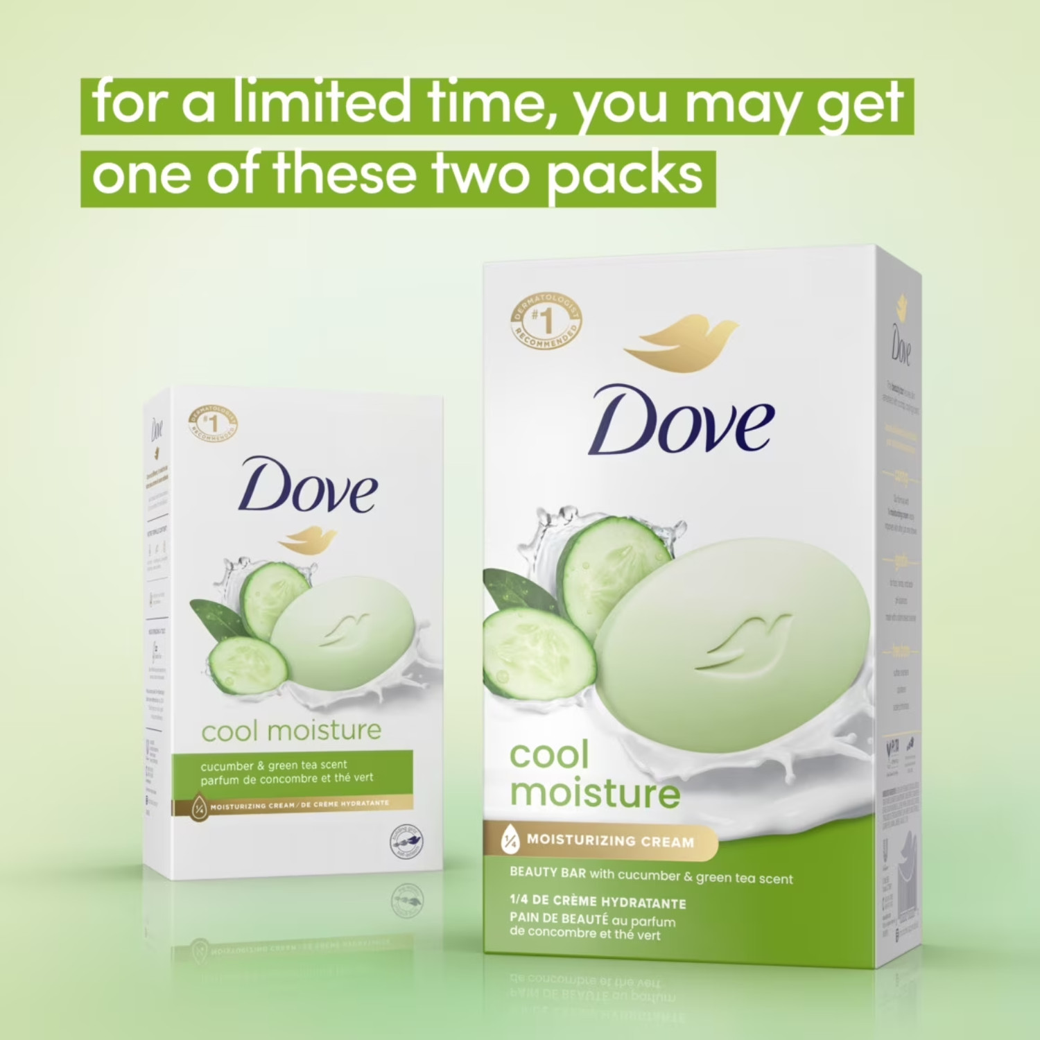 Dove Beauty Bar Bath Soap Cool Moisturizing Gentle Cucumber, 3.75 oz 8 Bars NEW