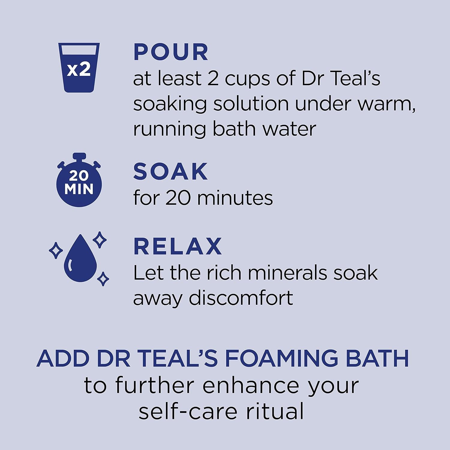 Dr Teals Epsom Salt Soaking Solution Unscented 4 LB|Case of 4