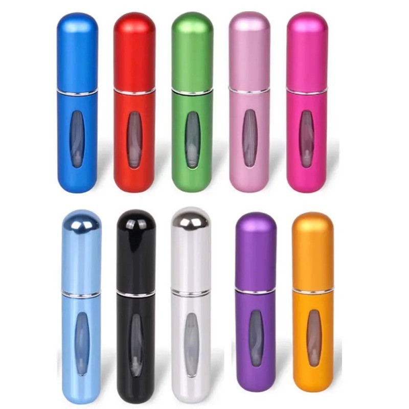 5Pcs Mini Travel Perfume Atomizer Bottle Spray Pump Case Refillable Portable US