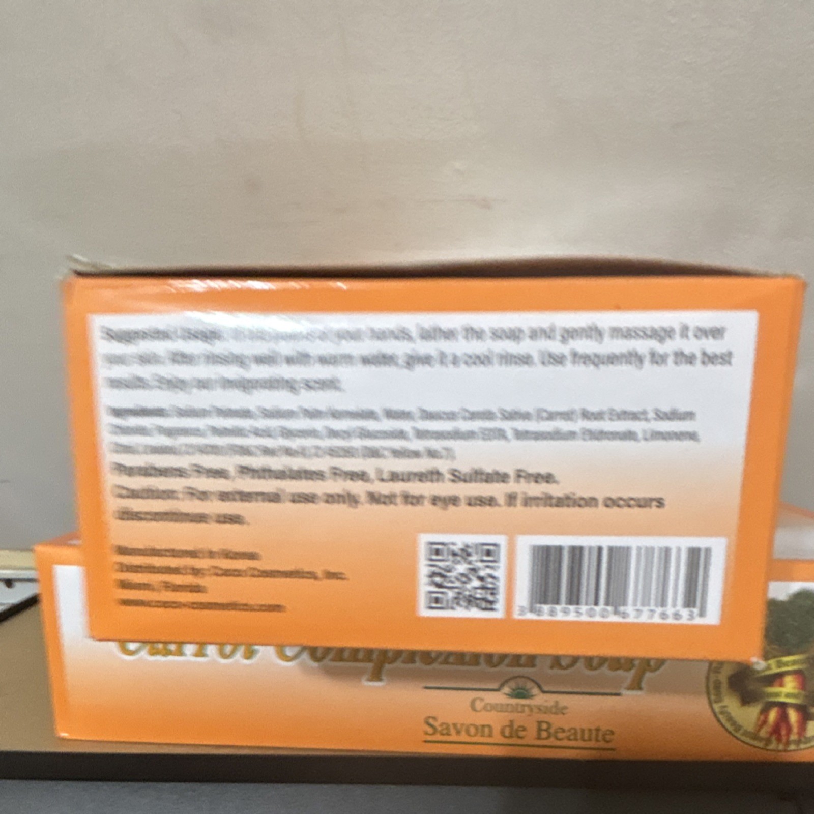 Countryside Carrot Complexion Soap Phthalate-Free Paraben-Free Sulfate-Free