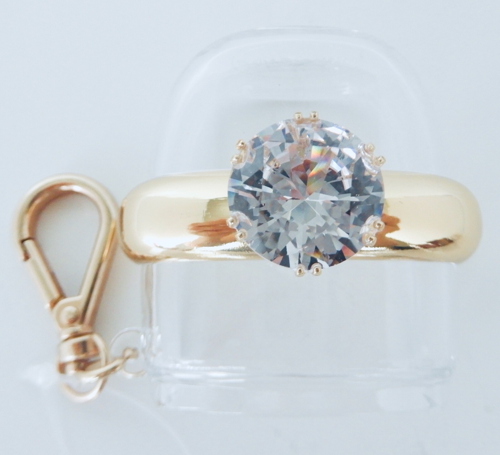 BATH & BODY WORKS CLEAR GOLD DIAMOND ENGAGEMENT RING POCKET |BAC GEL HOLDER NEW!