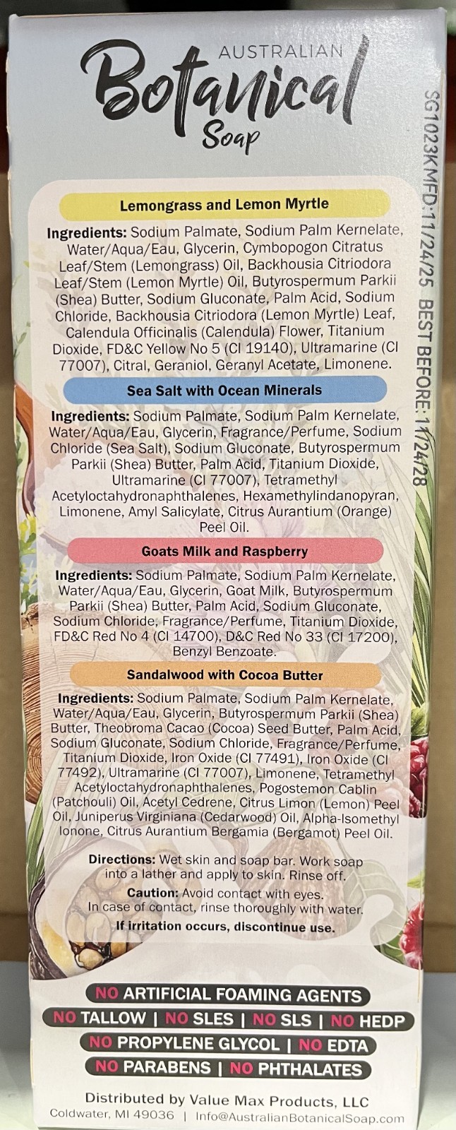 Australian Botanical Goat Milk Bar Soap, 6.8 oz, 8-pack
