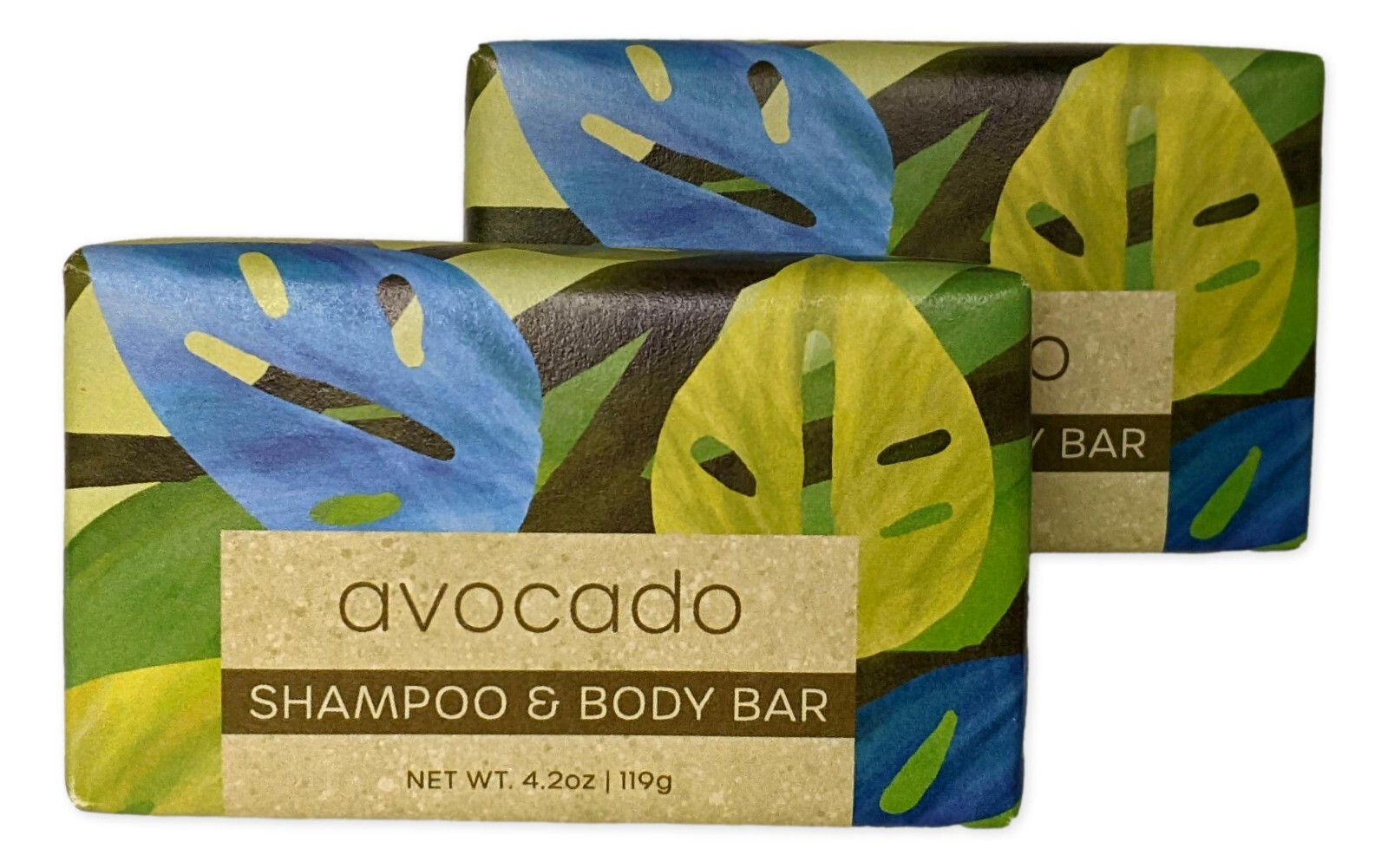 Set of 2 AVOCADO Shampoo & Body Bar, 4.2 oz. Each, by Greenwich Bay
