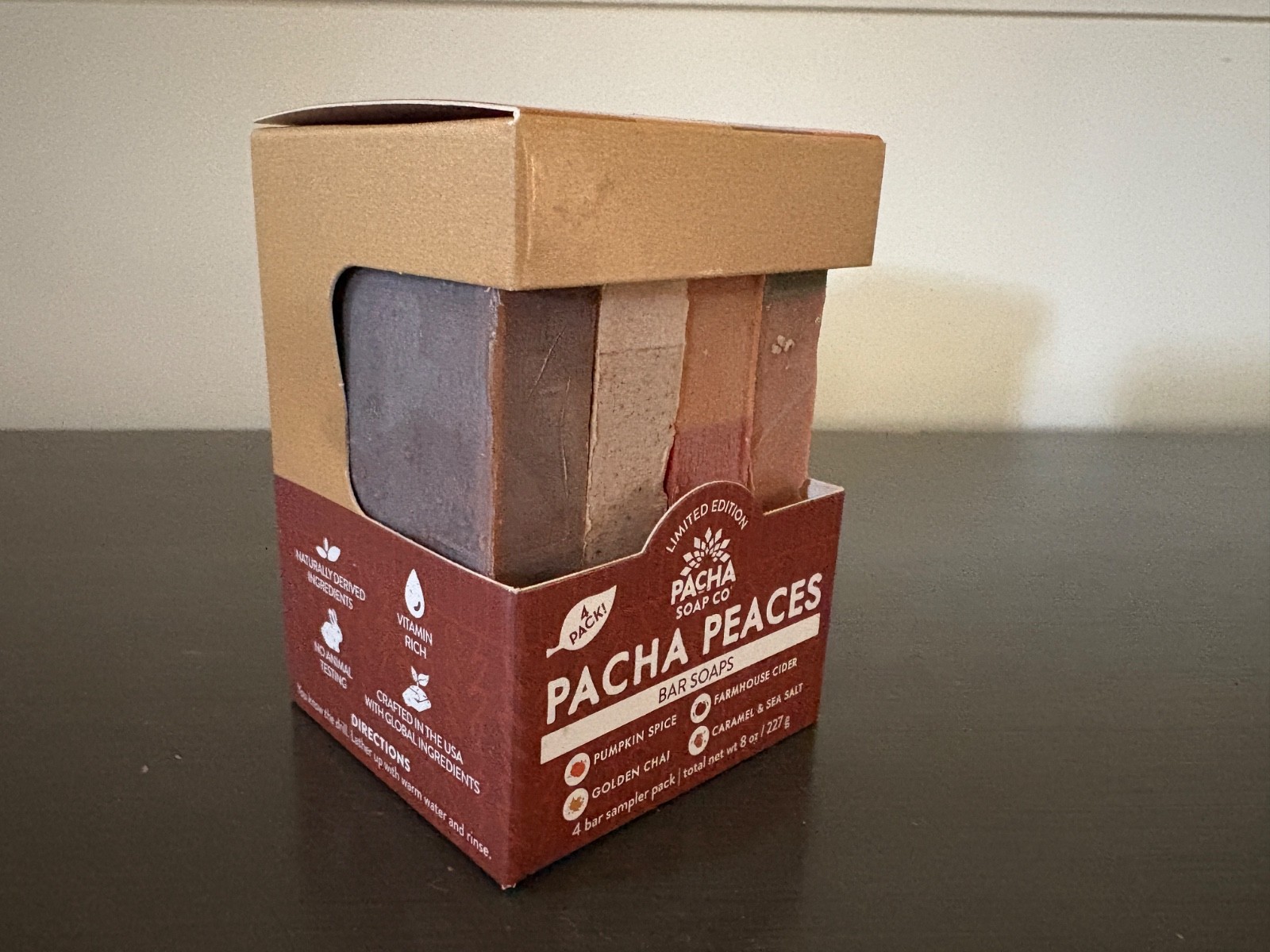 Pacha Soap Co Pacha Peaces Limited Edition Bar Soap Sampler 4-Pack, 8 oz