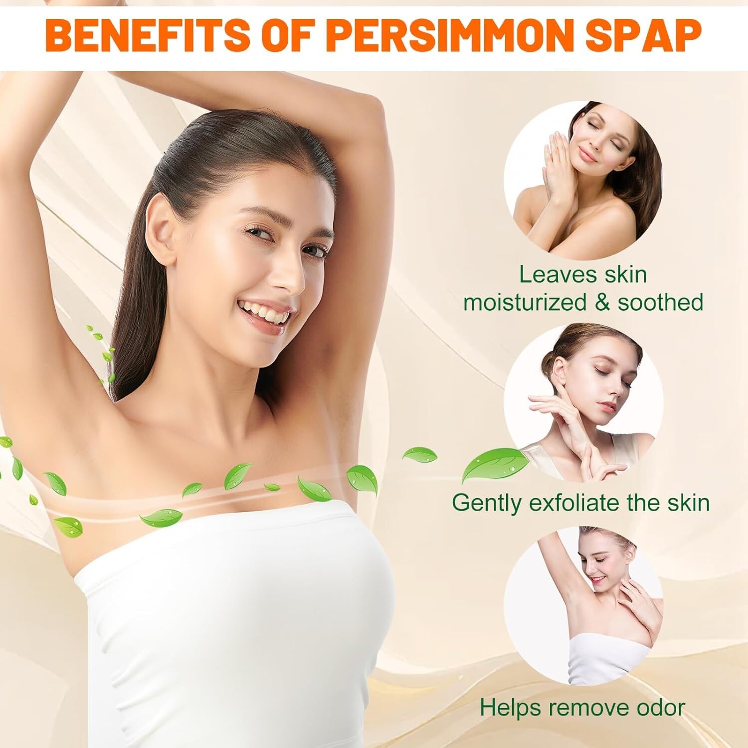 3Pack Body Persimmon Soap Bar Body Odor Control, Organic Deodorant Natural P V2″